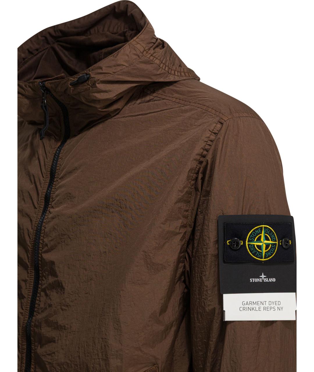 STONE ISLAND Коричневая полиамидовая куртка, фото 3