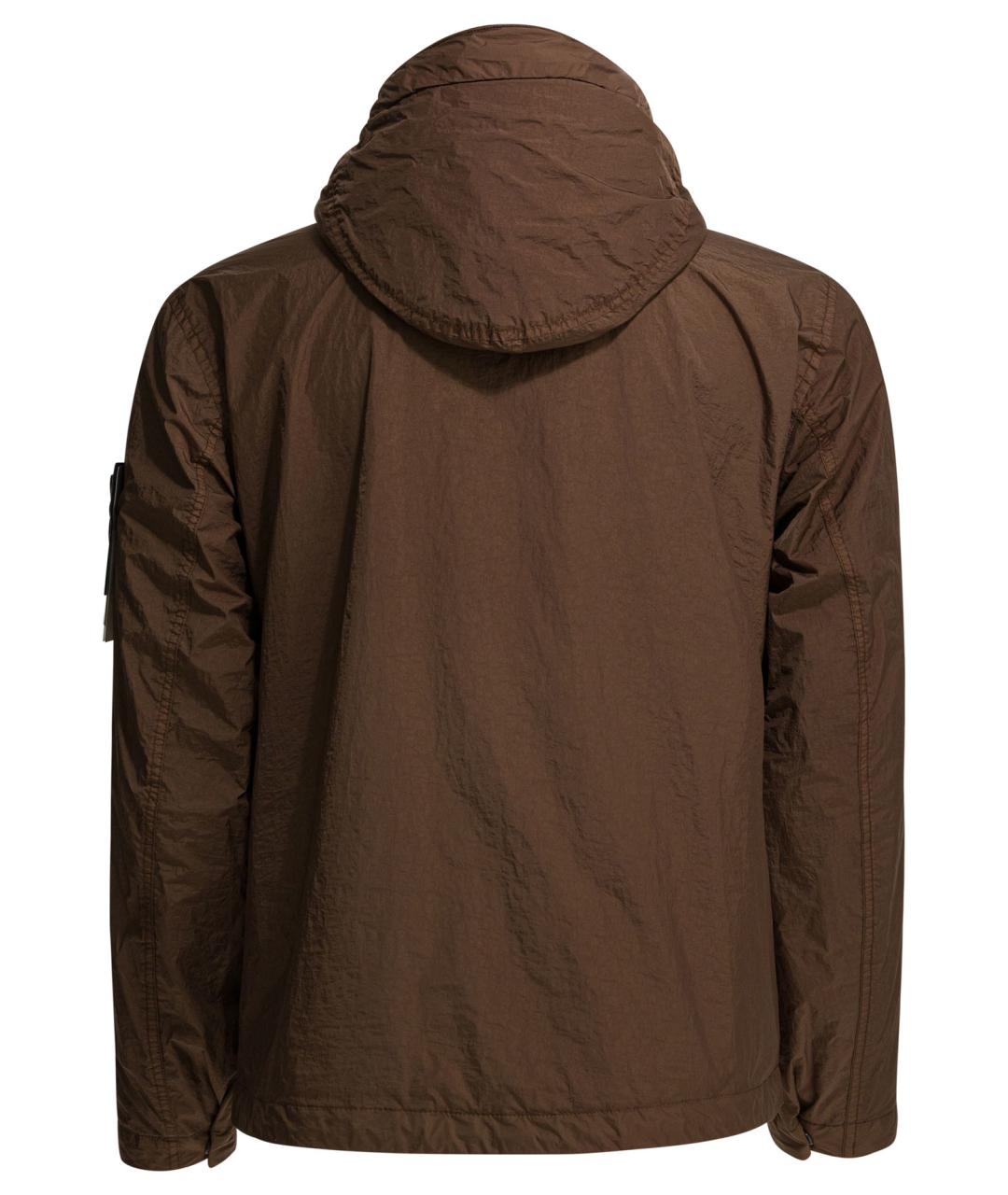 STONE ISLAND Коричневая полиамидовая куртка, фото 2