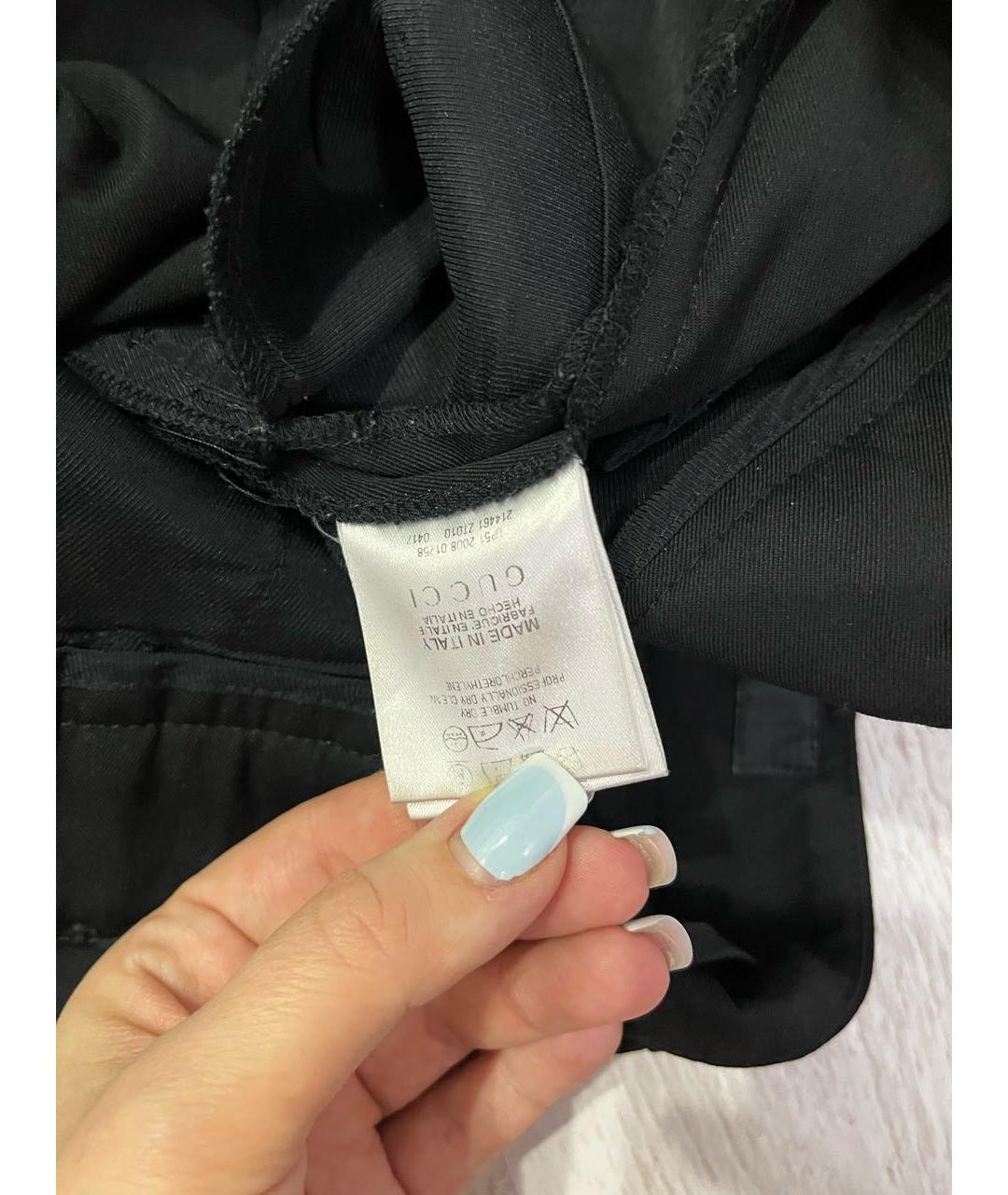 GUCCI Черные хлопковые брюки узкие, фото 4