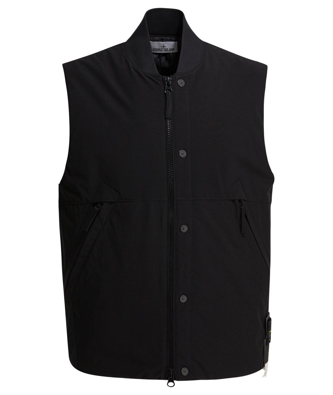 STONE ISLAND Черный полиамидовый жилет, фото 1