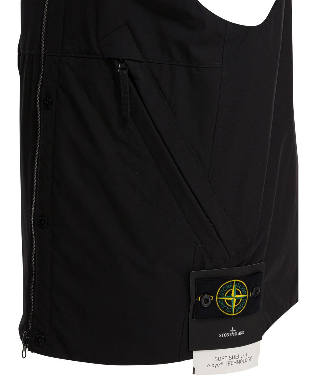 STONE ISLAND Черный полиамидовый жилет, фото 3