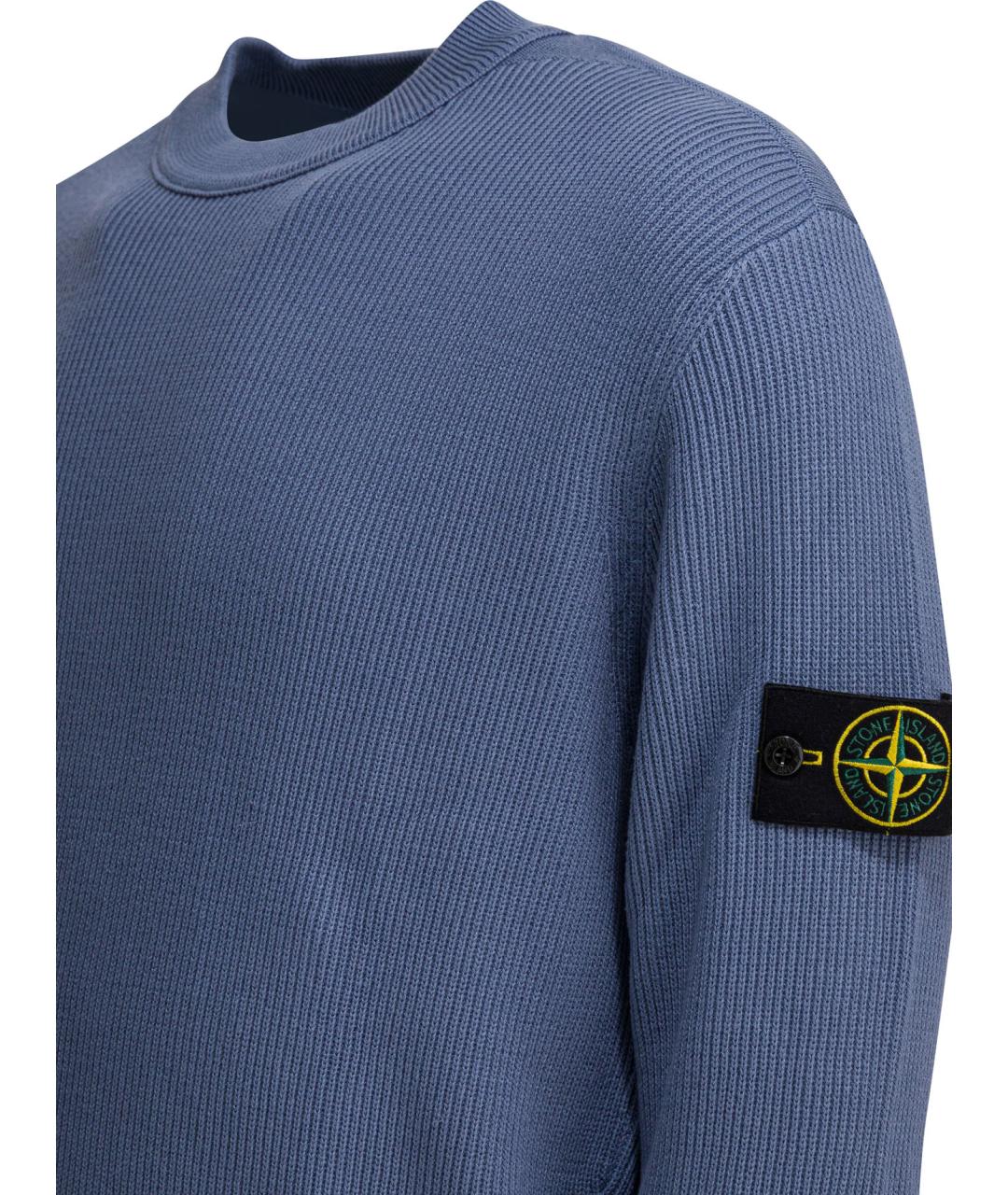 STONE ISLAND Синий хлопковый джемпер / свитер, фото 4