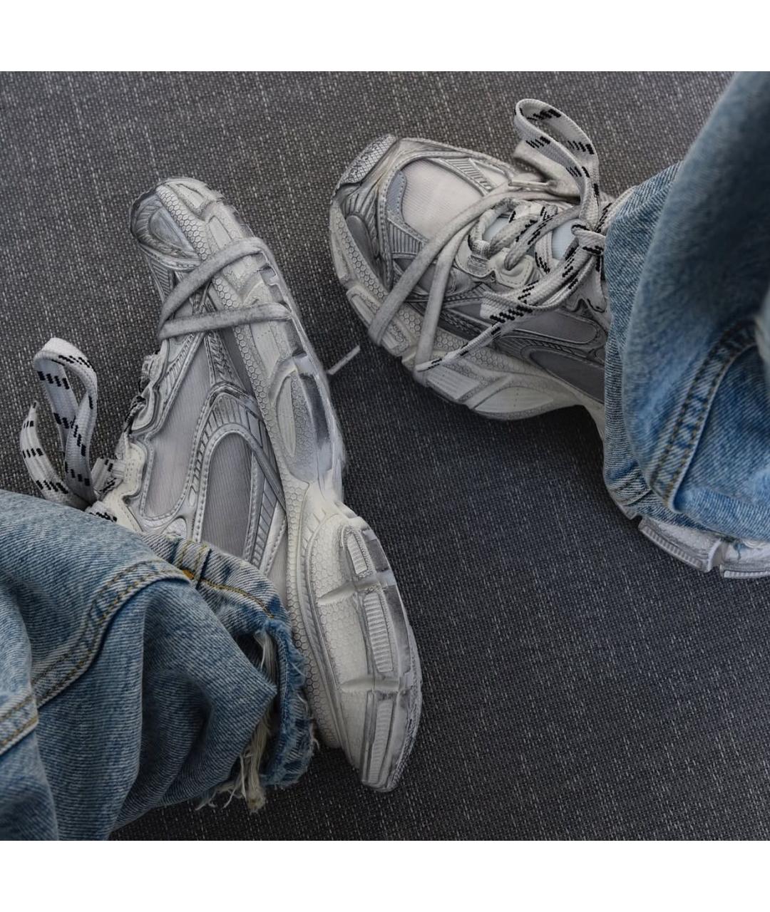 BALENCIAGA Серебряные кроссовки, фото 4