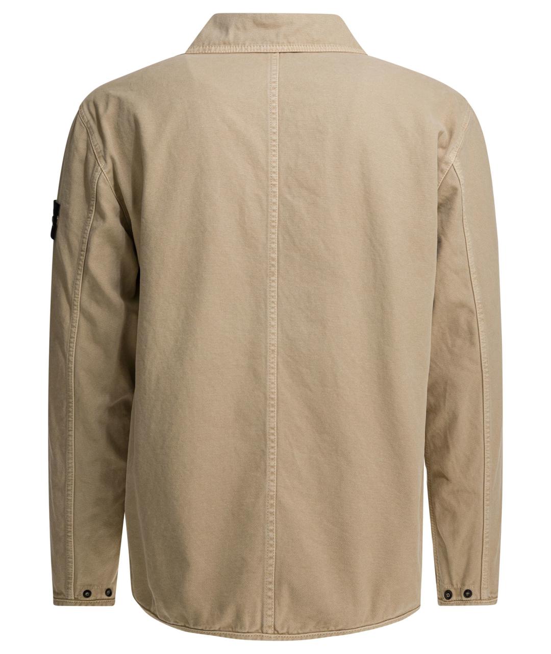 STONE ISLAND Бежевая хлопковая куртка, фото 2