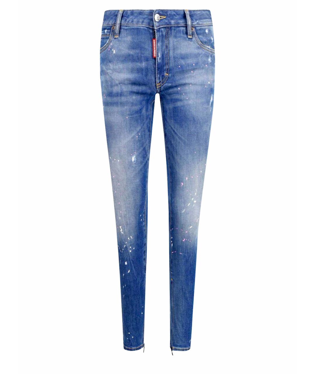 DSQUARED2 Голубые хлопко-эластановые джинсы слим, фото 1