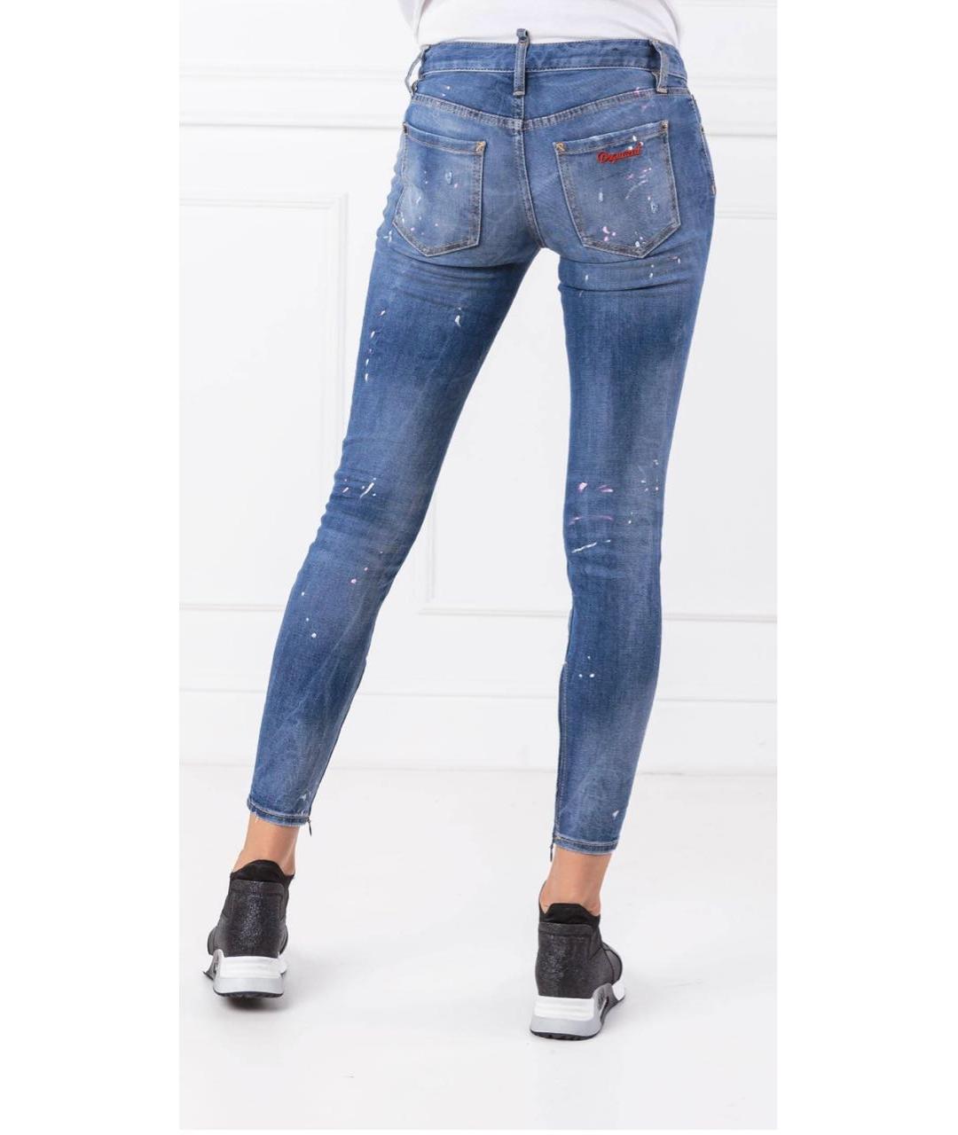 DSQUARED2 Голубые хлопко-эластановые джинсы слим, фото 2