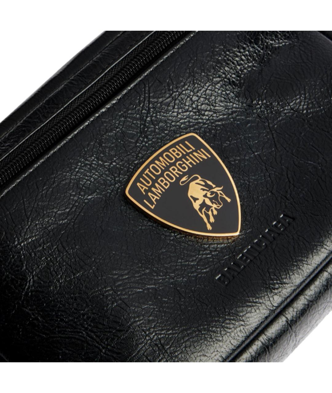 BALENCIAGA Черная кожаная сумка на плечо, фото 5