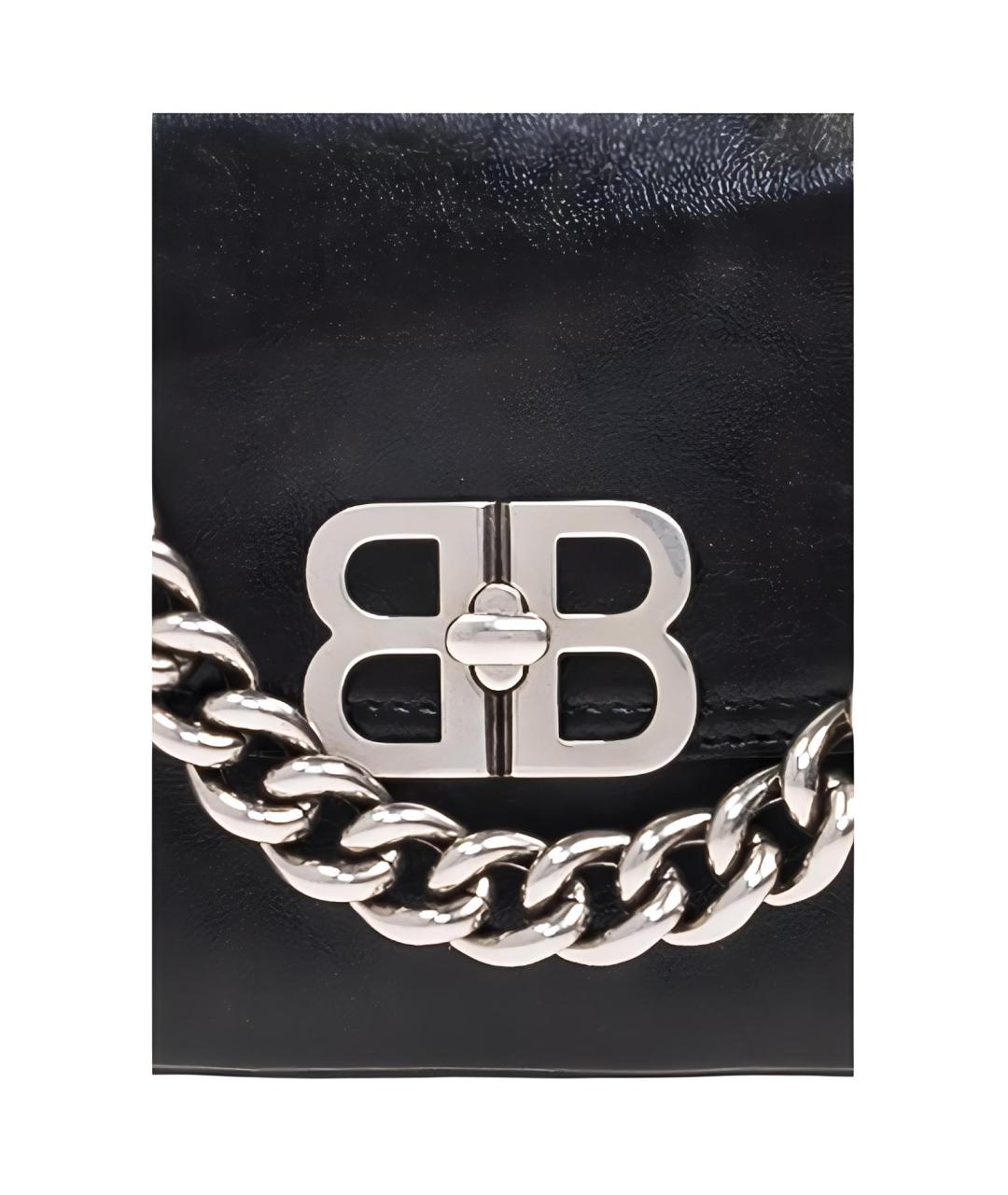 BALENCIAGA Черная кожаная сумка через плечо, фото 5