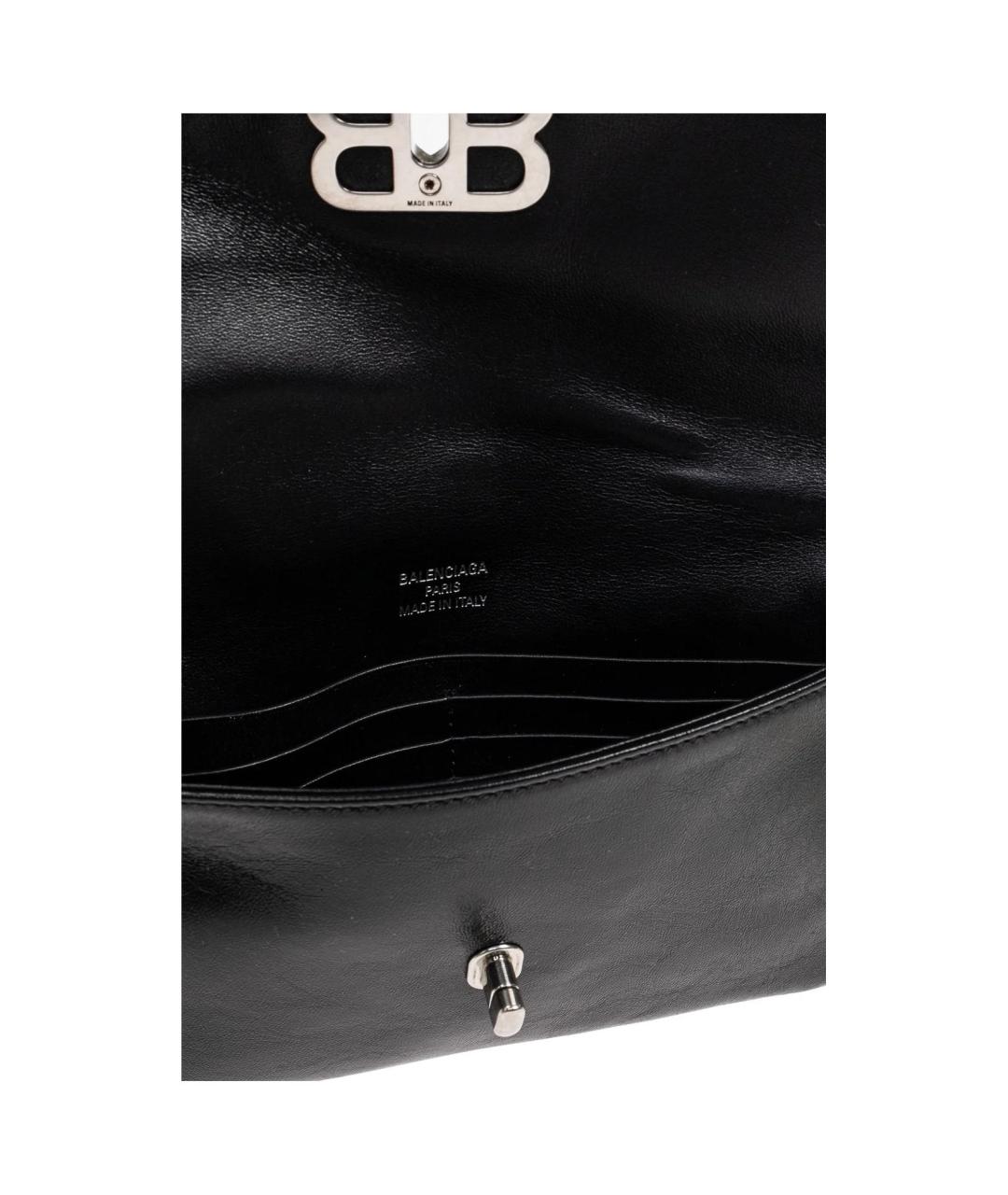 BALENCIAGA Черная кожаная сумка через плечо, фото 4