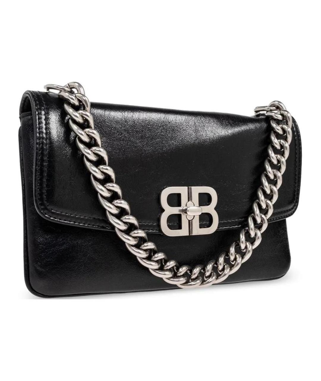 BALENCIAGA Черная кожаная сумка через плечо, фото 1