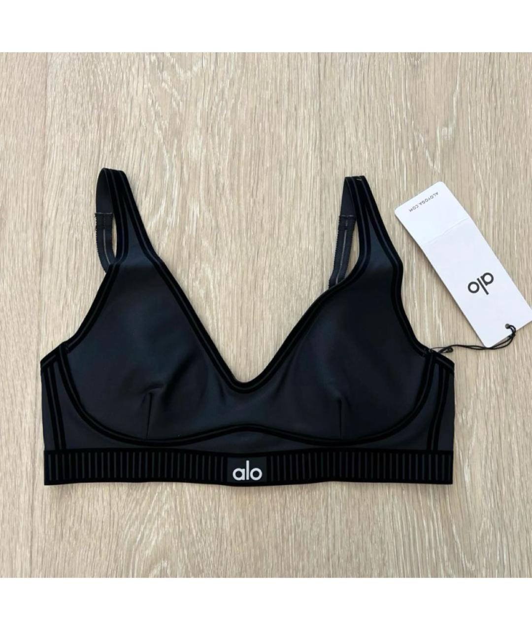 ALO YOGA Черная полиэстеровая майка, фото 2