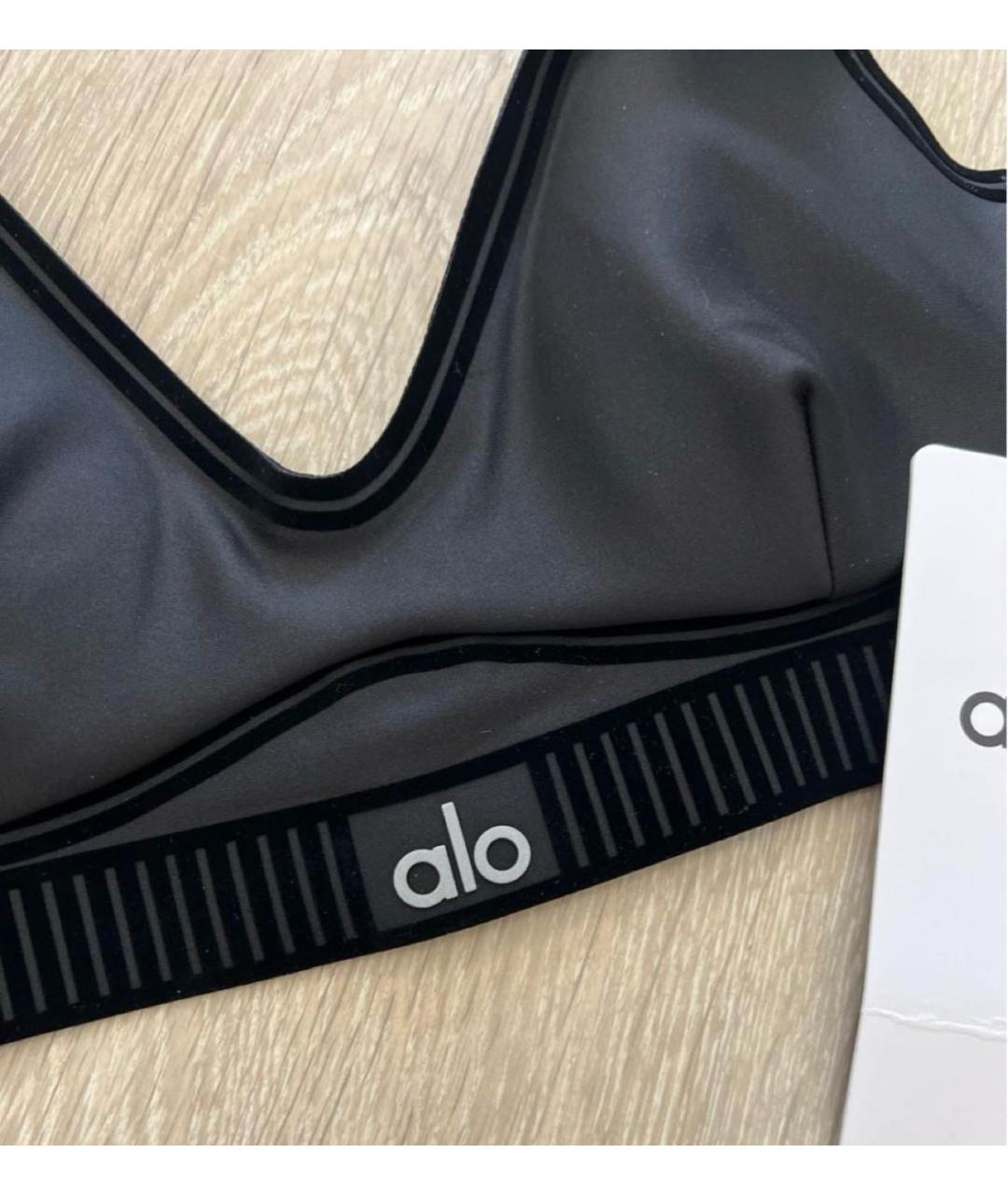 ALO YOGA Черная полиэстеровая майка, фото 3