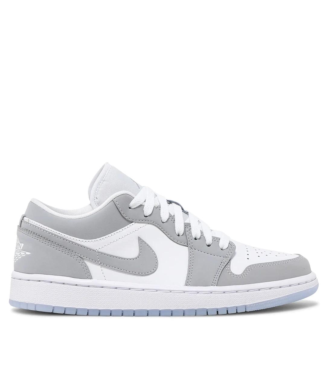 JORDAN Серые кожаные кеды, фото 1