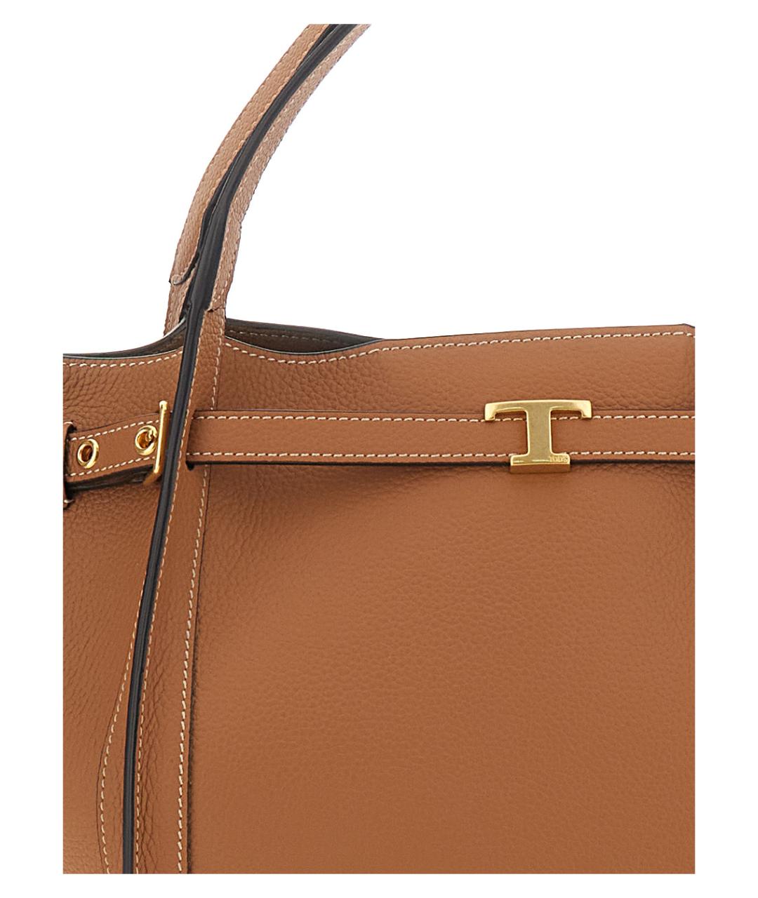 TOD'S Коричневая кожаная сумка тоут, фото 3