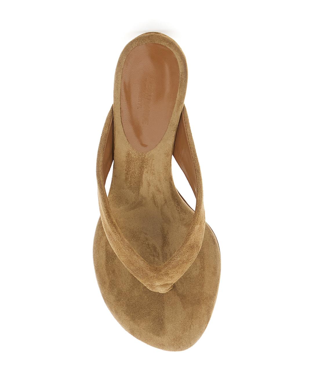 LE MONDE BERYL Бежевые замшевые мюли, фото 4