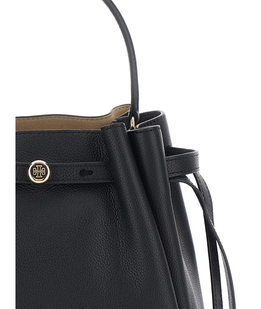 TORY BURCH Черная кожаная сумка с короткими ручками, фото 3