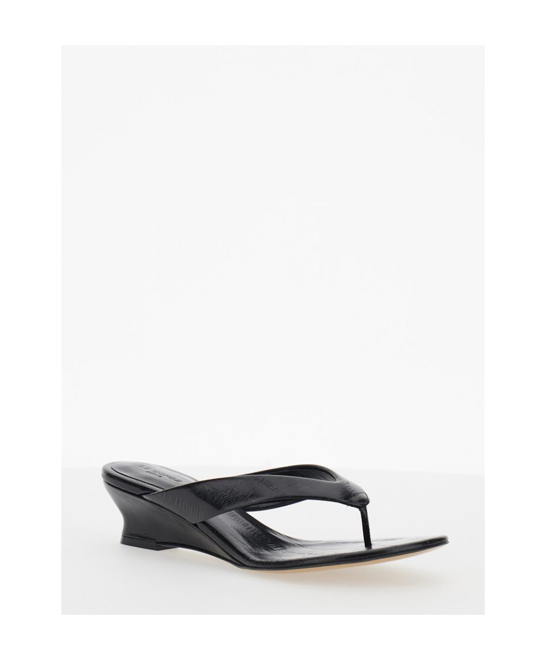 LE MONDE BERYL Черные кожаные мюли, фото 2