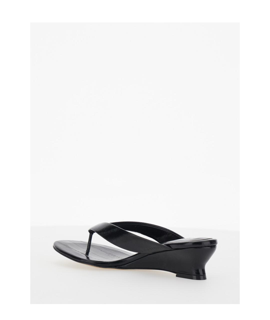 LE MONDE BERYL Черные кожаные мюли, фото 3