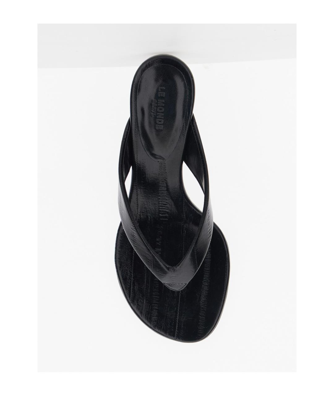 LE MONDE BERYL Черные кожаные мюли, фото 4