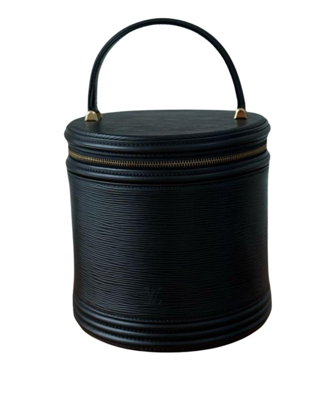 LOUIS VUITTON Черная кожаная сумка с короткими ручками, фото 1