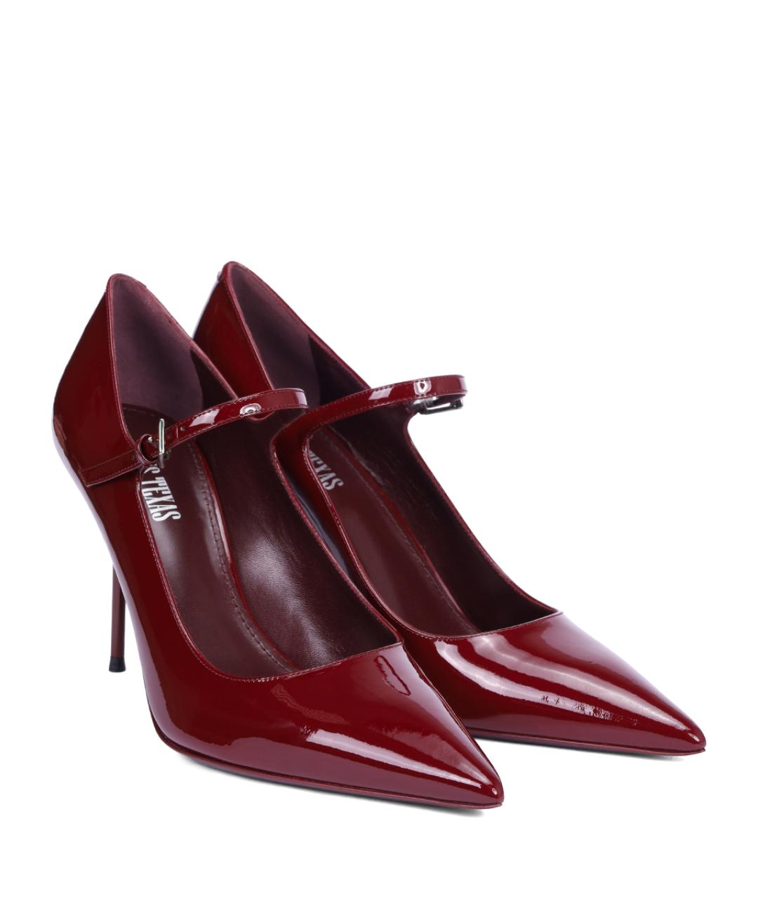 PARIS TEXAS Бордовые туфли из лакированной кожи, фото 2