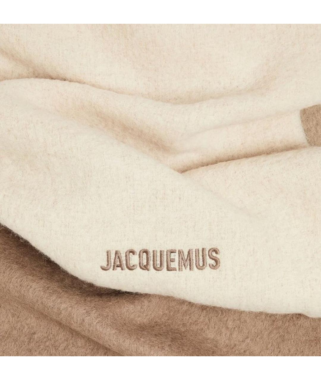 JACQUEMUS Бежевый шерстяной шарф, фото 2