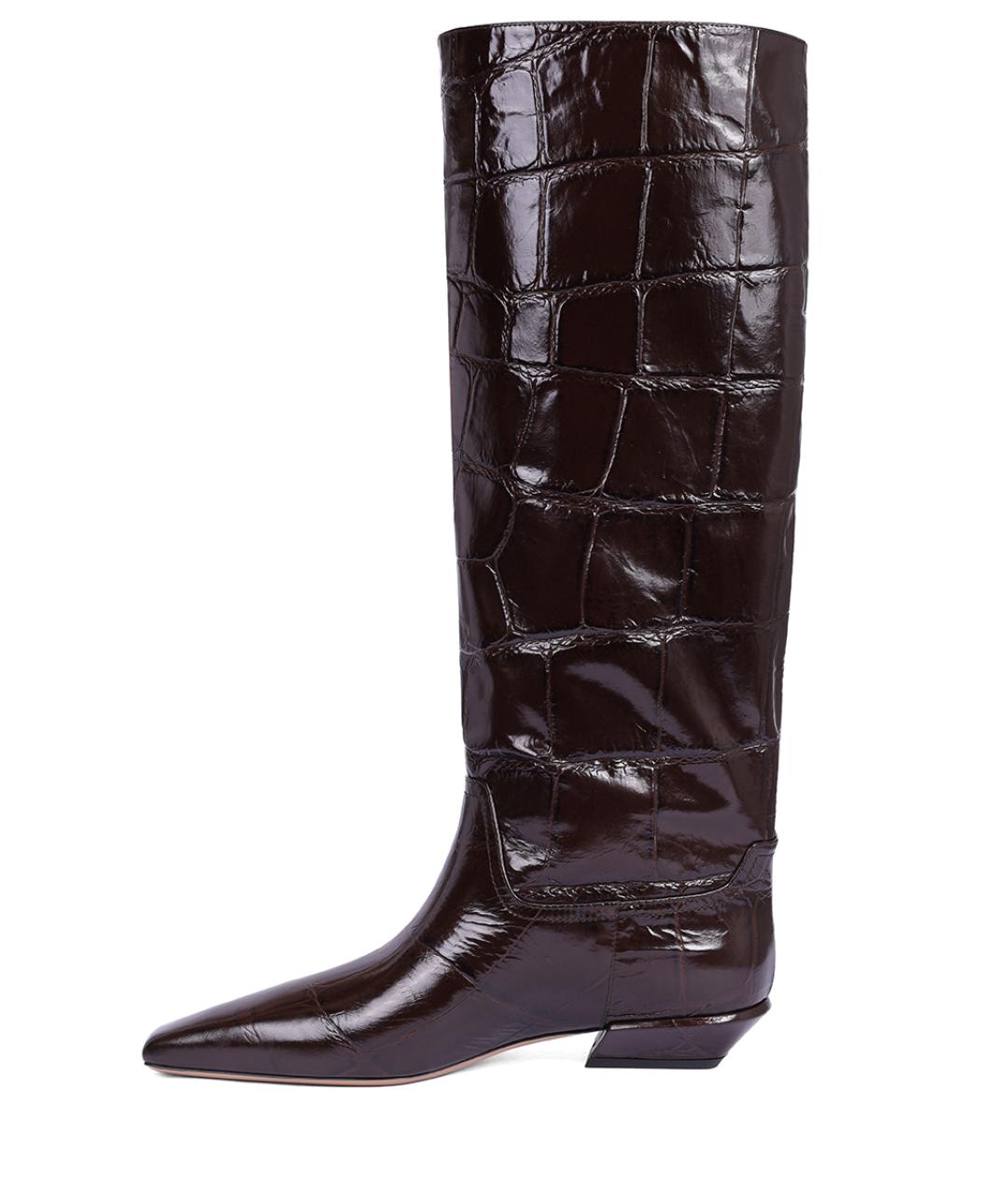 PARIS TEXAS Коричневые кожаные сапоги, фото 3