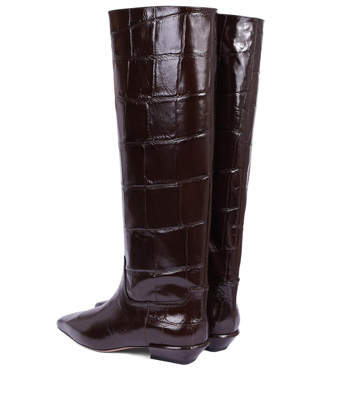 PARIS TEXAS Коричневые кожаные сапоги, фото 4