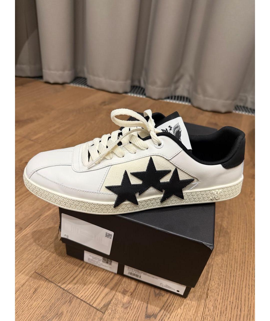 AMIRI Белые кожаные низкие кроссовки / кеды, фото 9