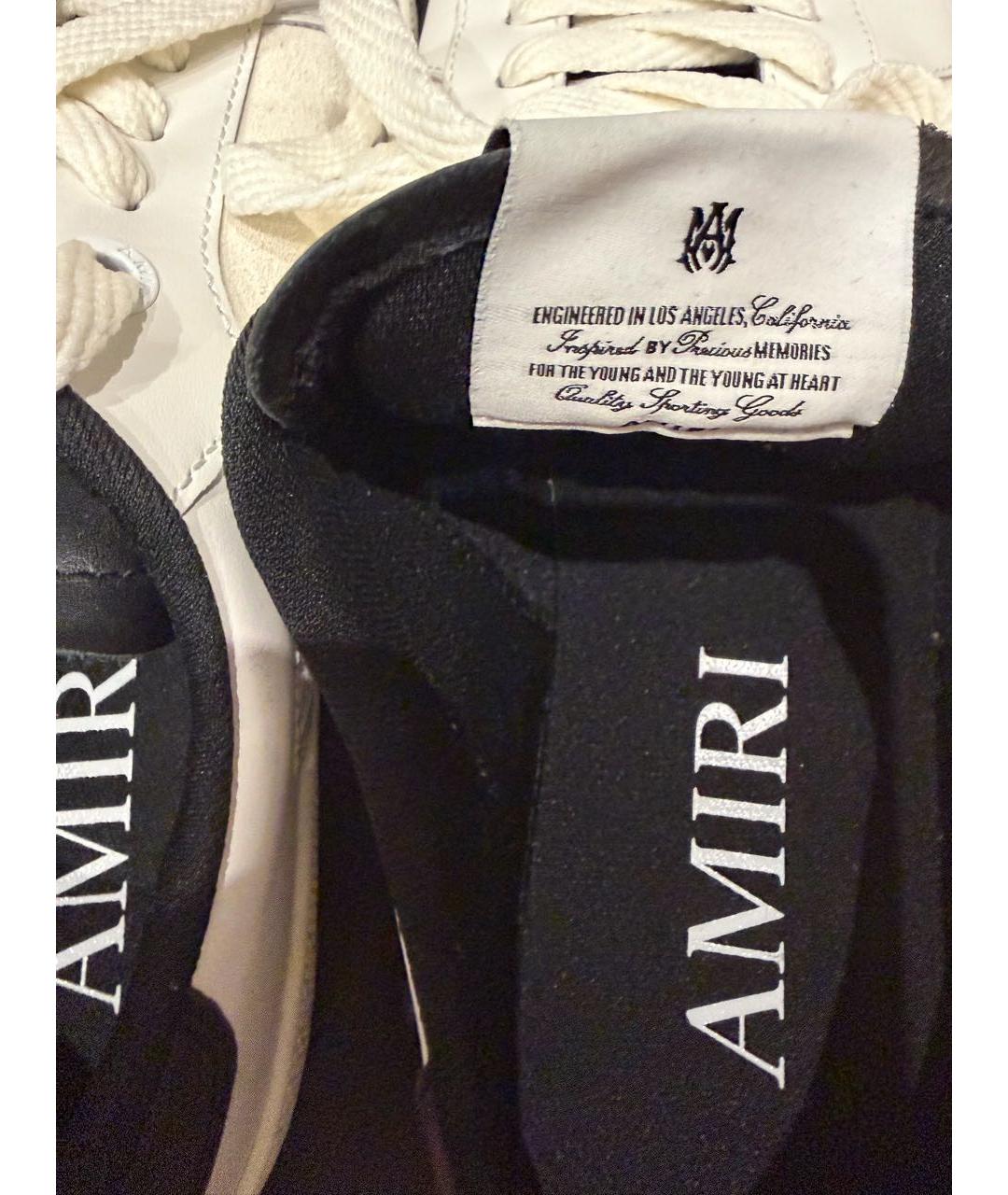 AMIRI Белые кожаные низкие кроссовки / кеды, фото 5