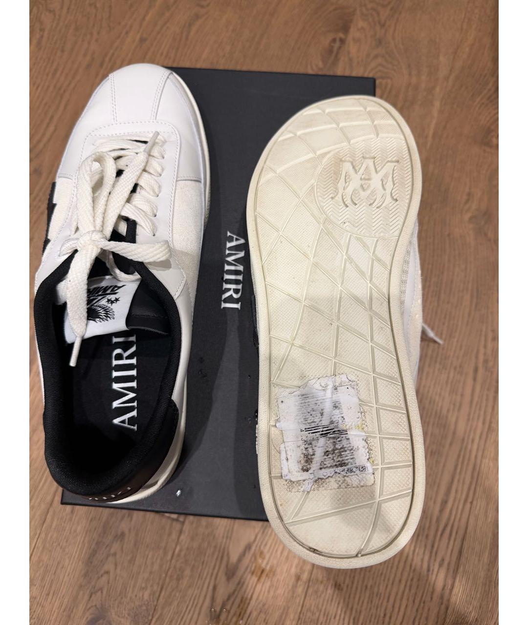 AMIRI Белые кожаные низкие кроссовки / кеды, фото 7