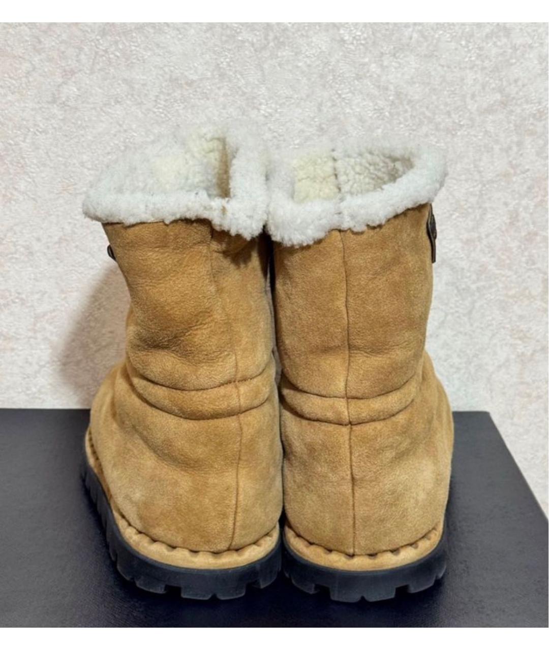 PRADA Бежевые замшевые высокие ботинки, фото 4