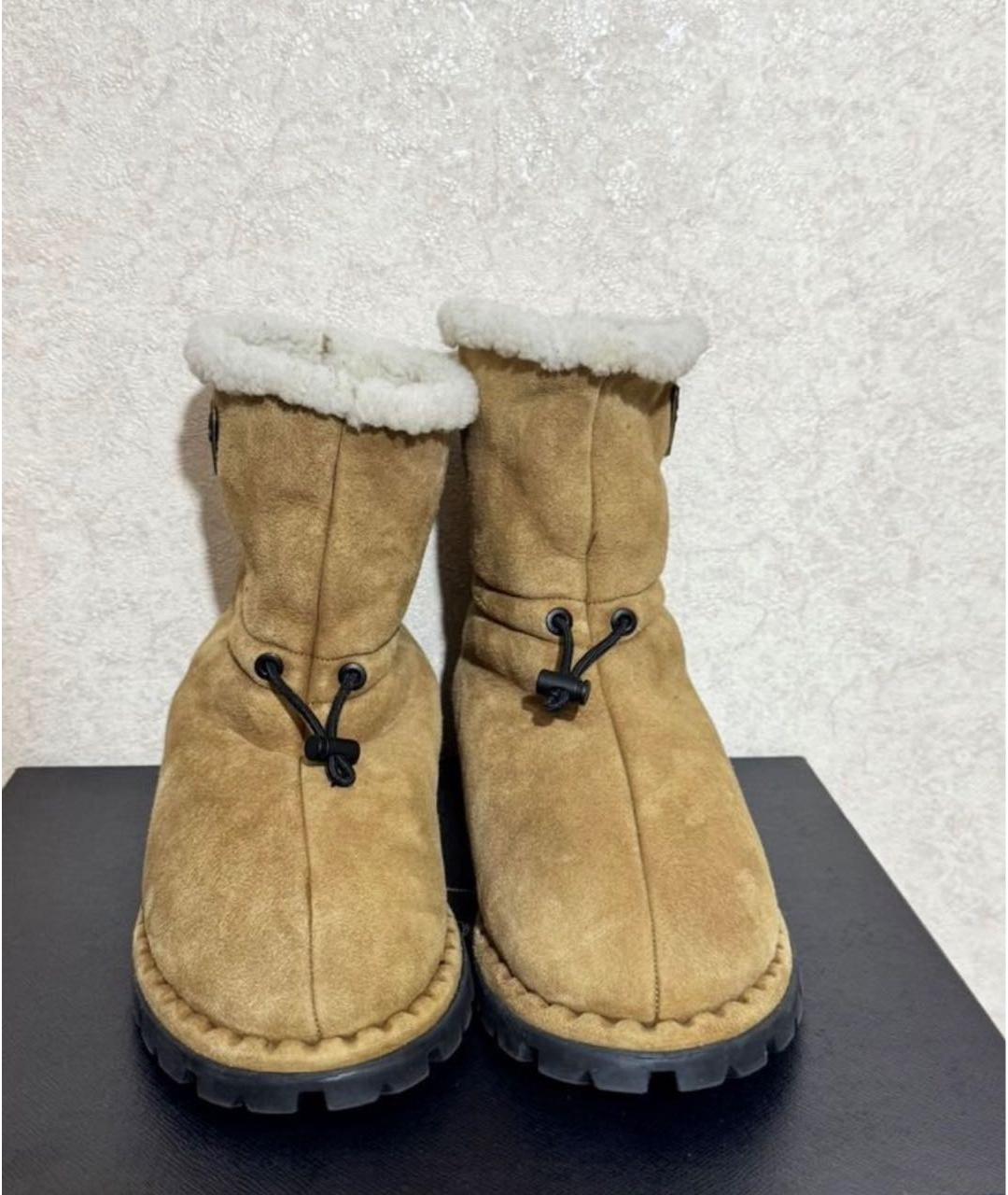 PRADA Бежевые замшевые высокие ботинки, фото 3