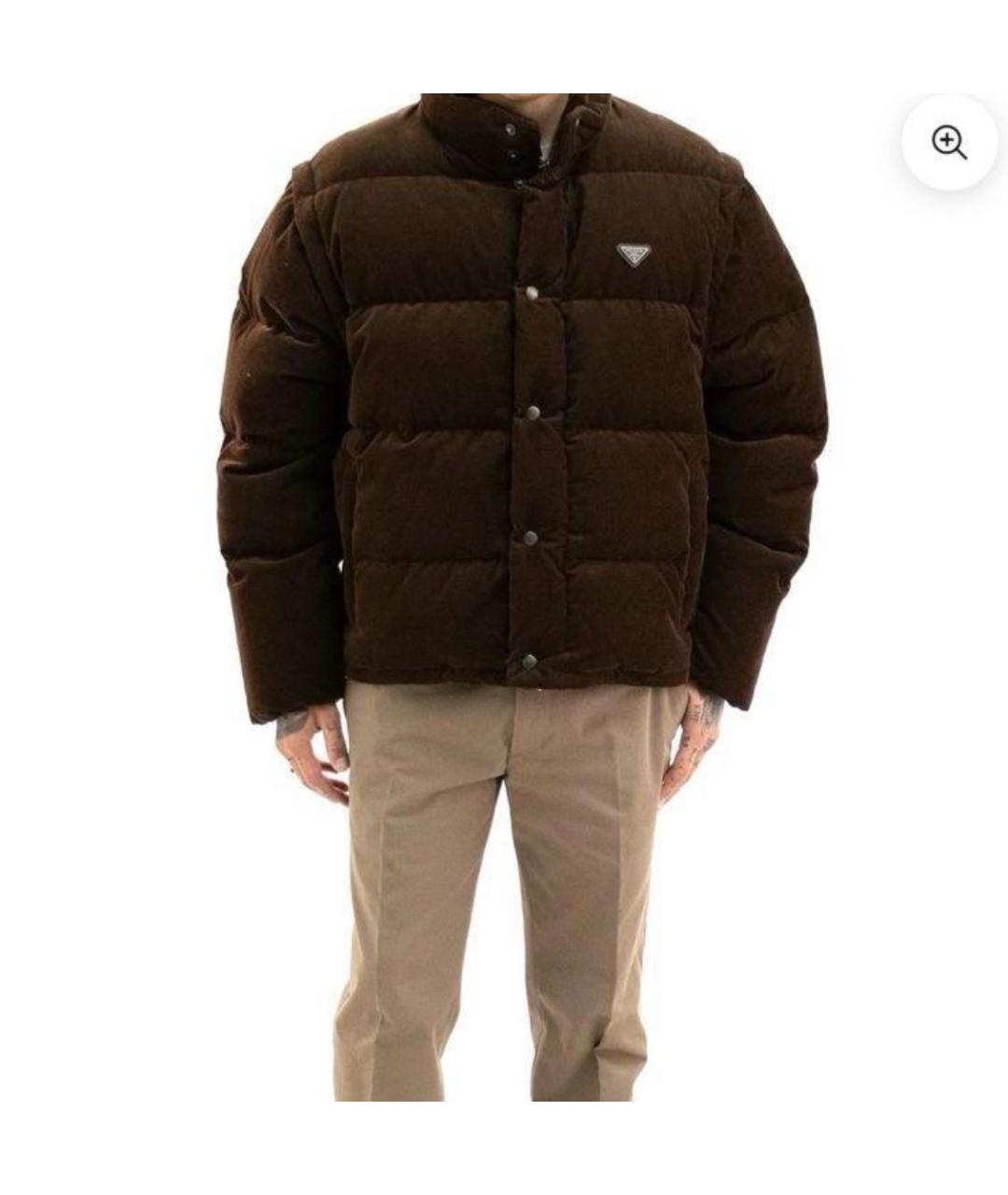 PRADA Коричневый пуховик, фото 2