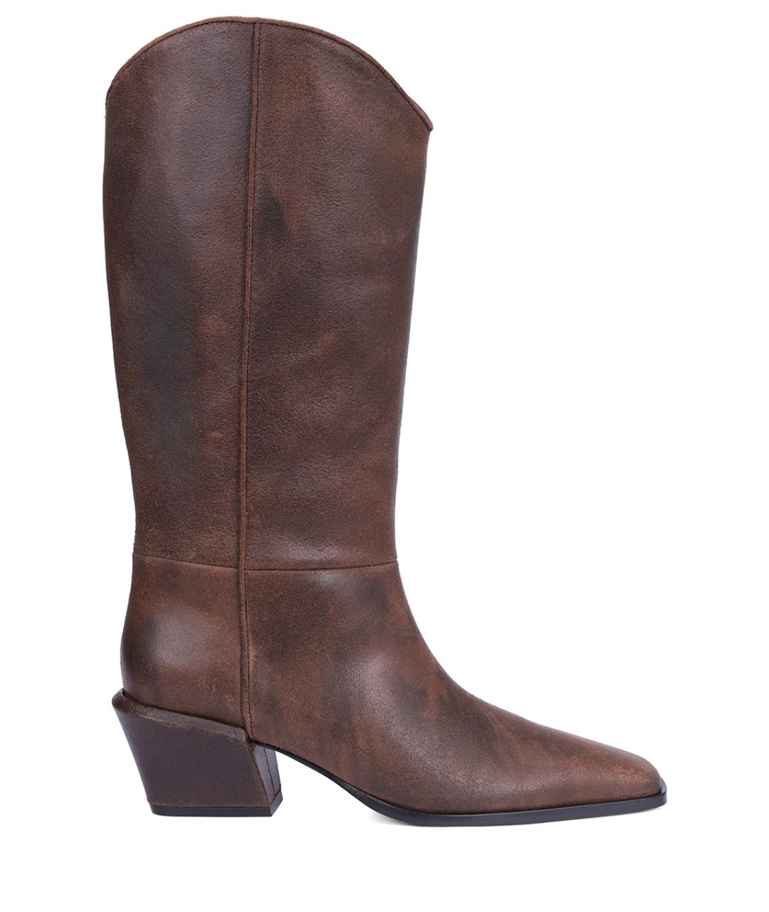 PARIS TEXAS Коричневые кожаные сапоги, фото 1