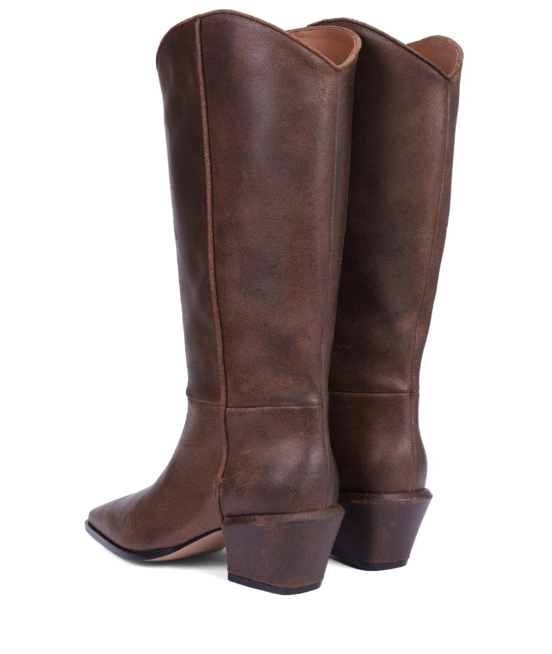 PARIS TEXAS Коричневые кожаные сапоги, фото 4