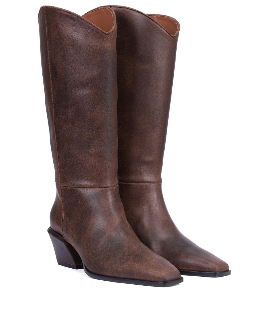 PARIS TEXAS Коричневые кожаные сапоги, фото 2