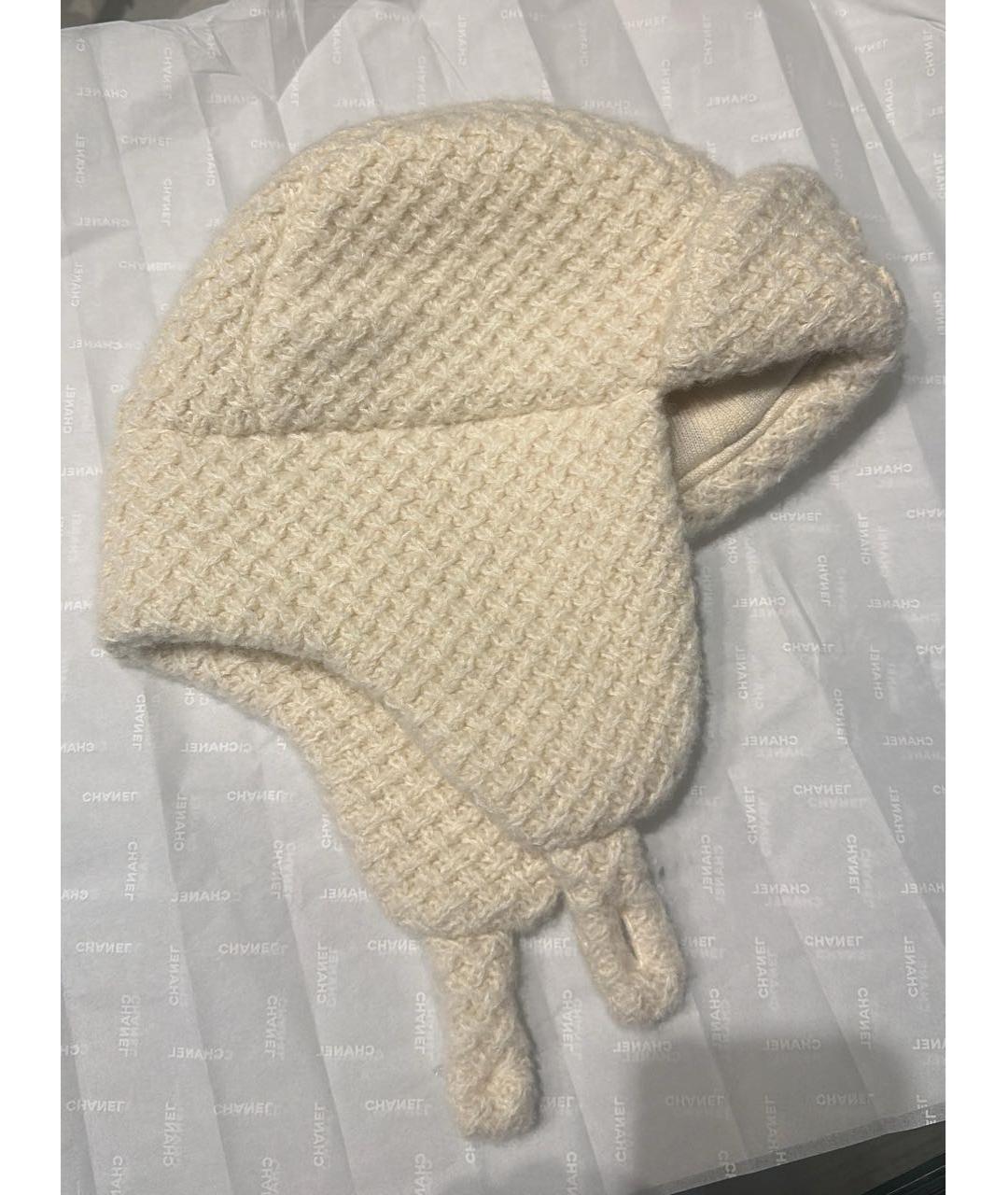 CHANEL Белая кашемировая шапка, фото 2