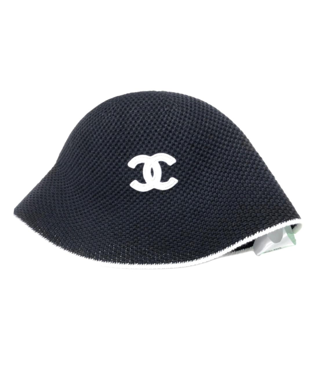 CHANEL Черная хлопковая шапка, фото 2