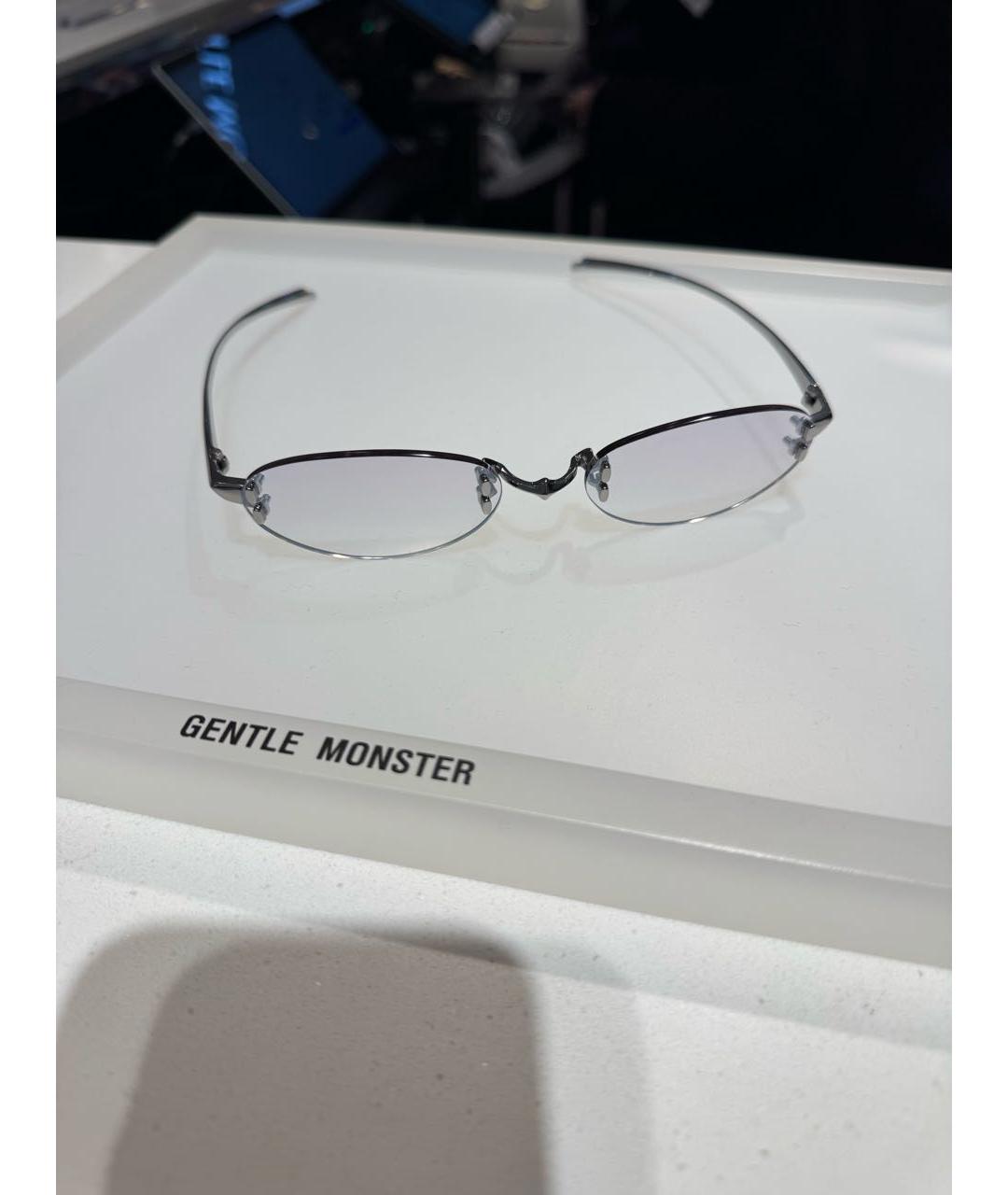 GENTLE MONSTER Серебряные металлические солнцезащитные очки, фото 2