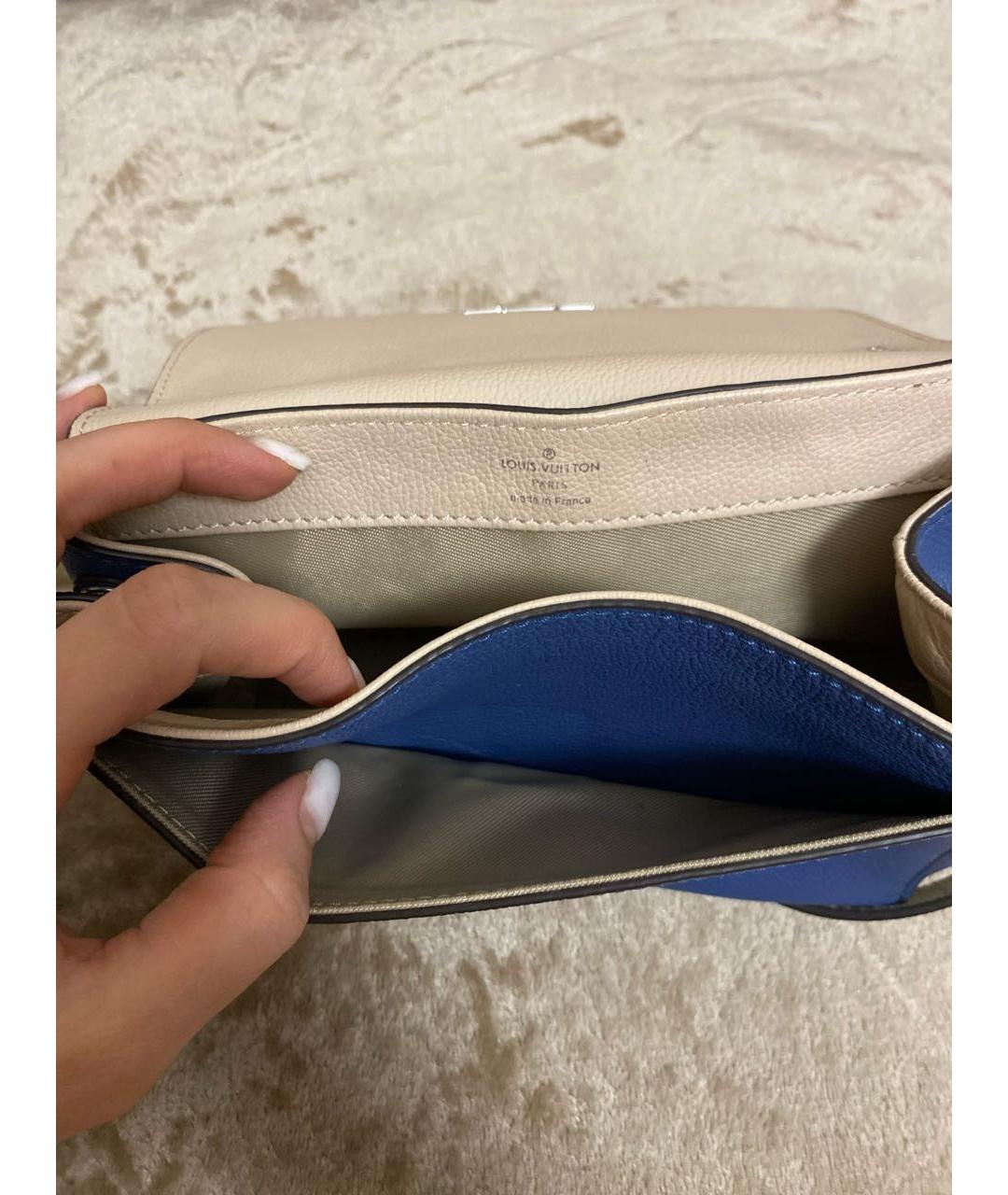 LOUIS VUITTON Бежевая кожаная сумка через плечо, фото 6