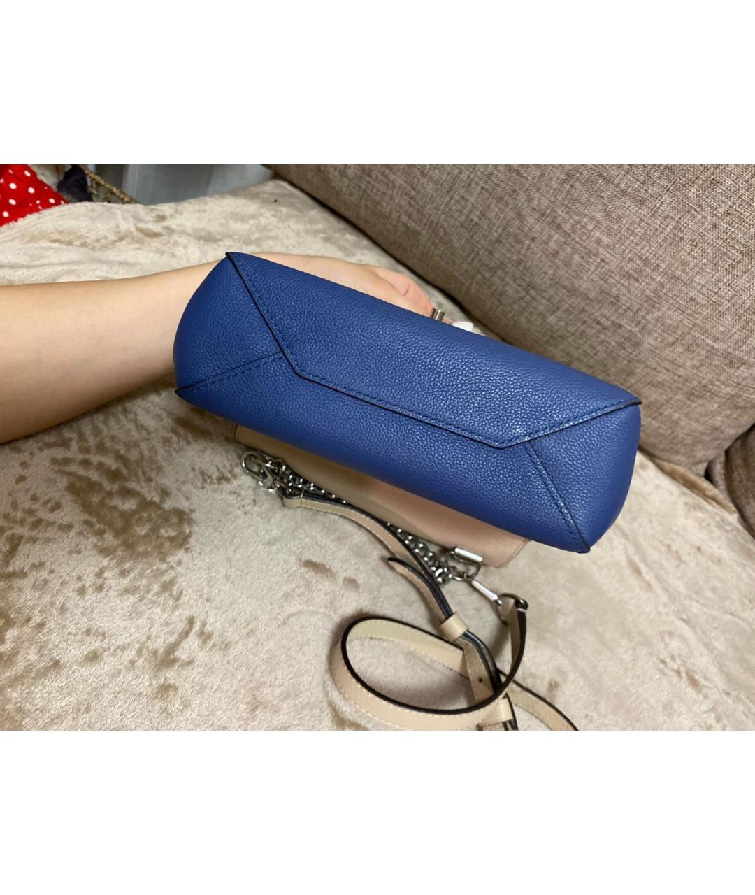 LOUIS VUITTON Бежевая кожаная сумка через плечо, фото 7