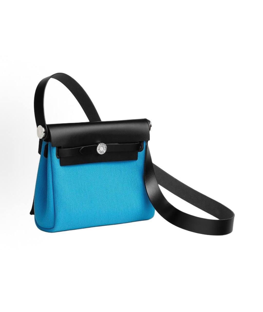 HERMES Голубая тканевая сумка через плечо, фото 2