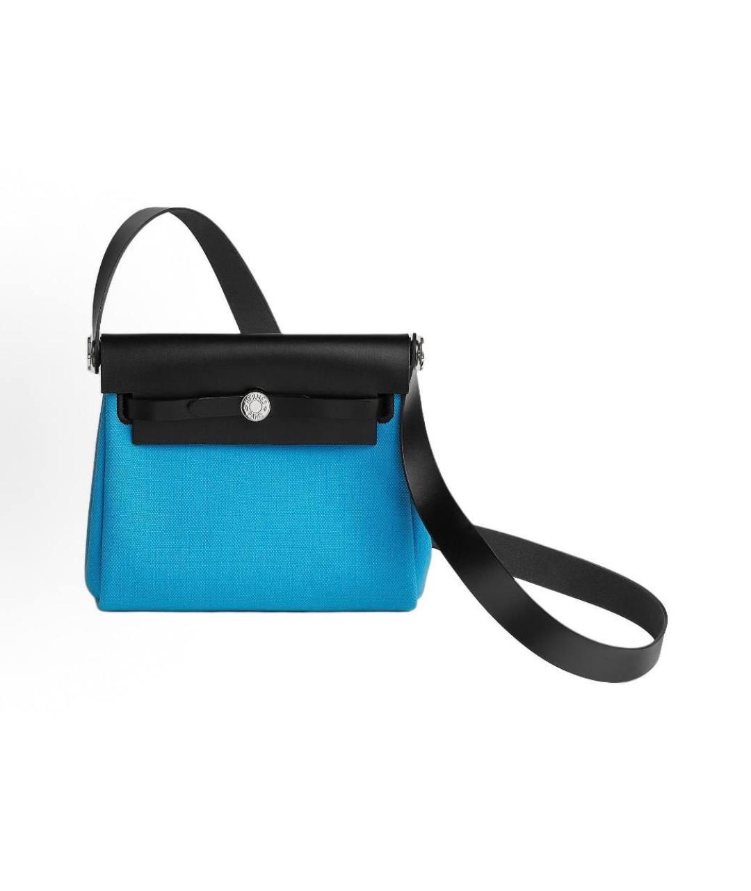 HERMES Голубая тканевая сумка через плечо, фото 4