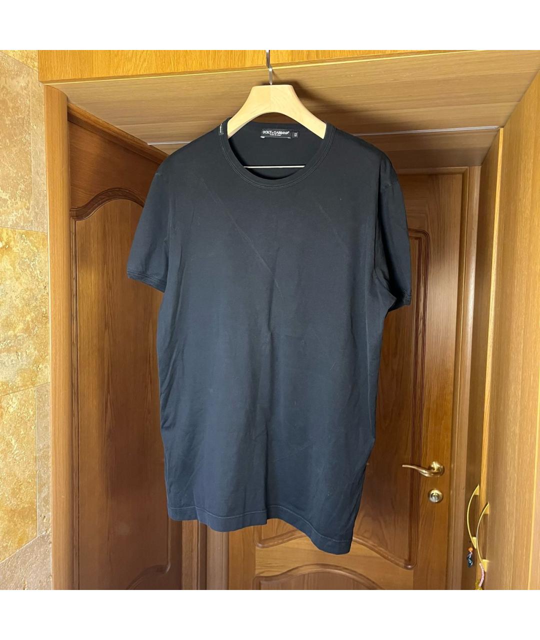 DOLCE&GABBANA Черная хлопковая футболка, фото 5