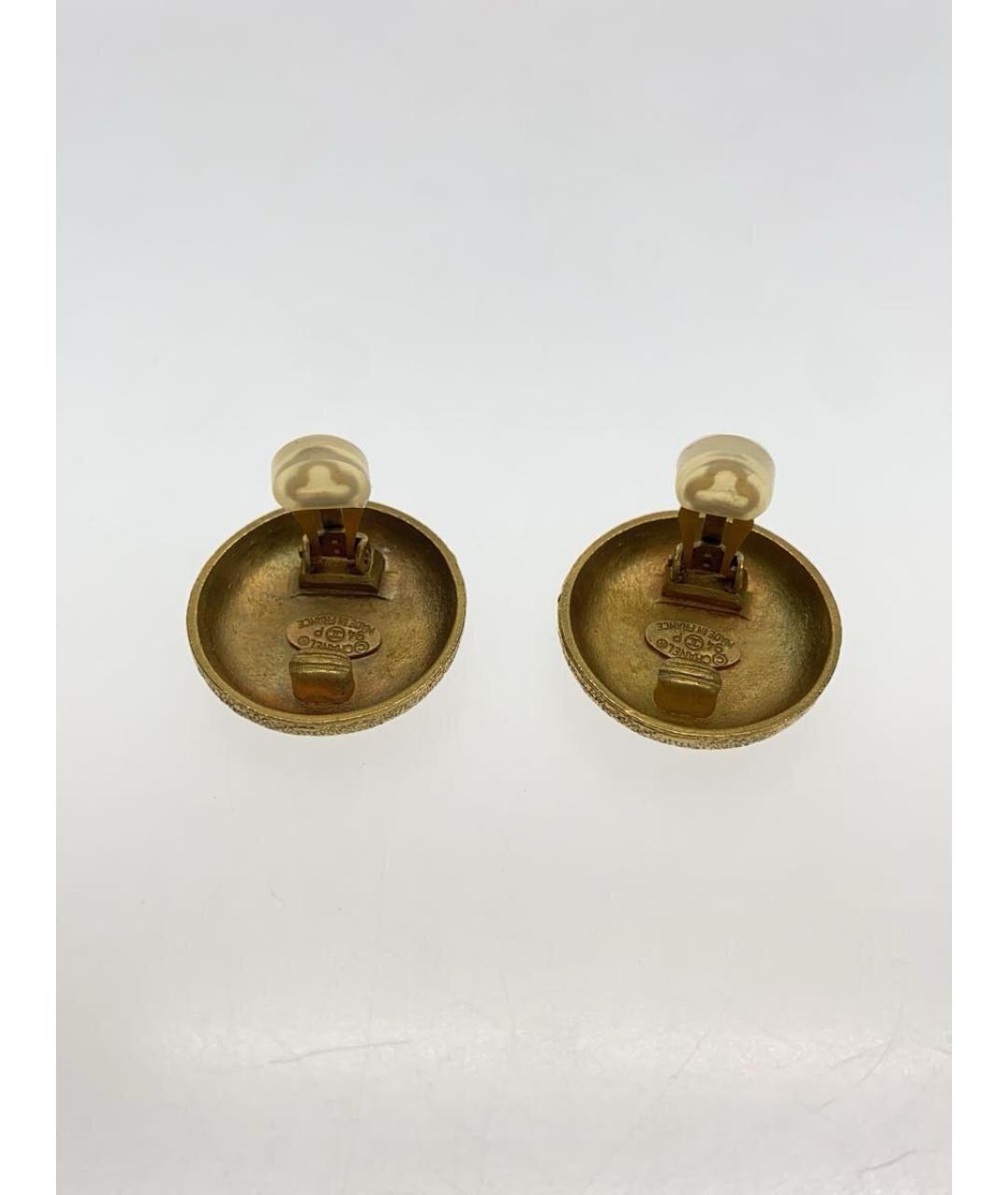 CHANEL Золотые металлические клипсы, фото 3