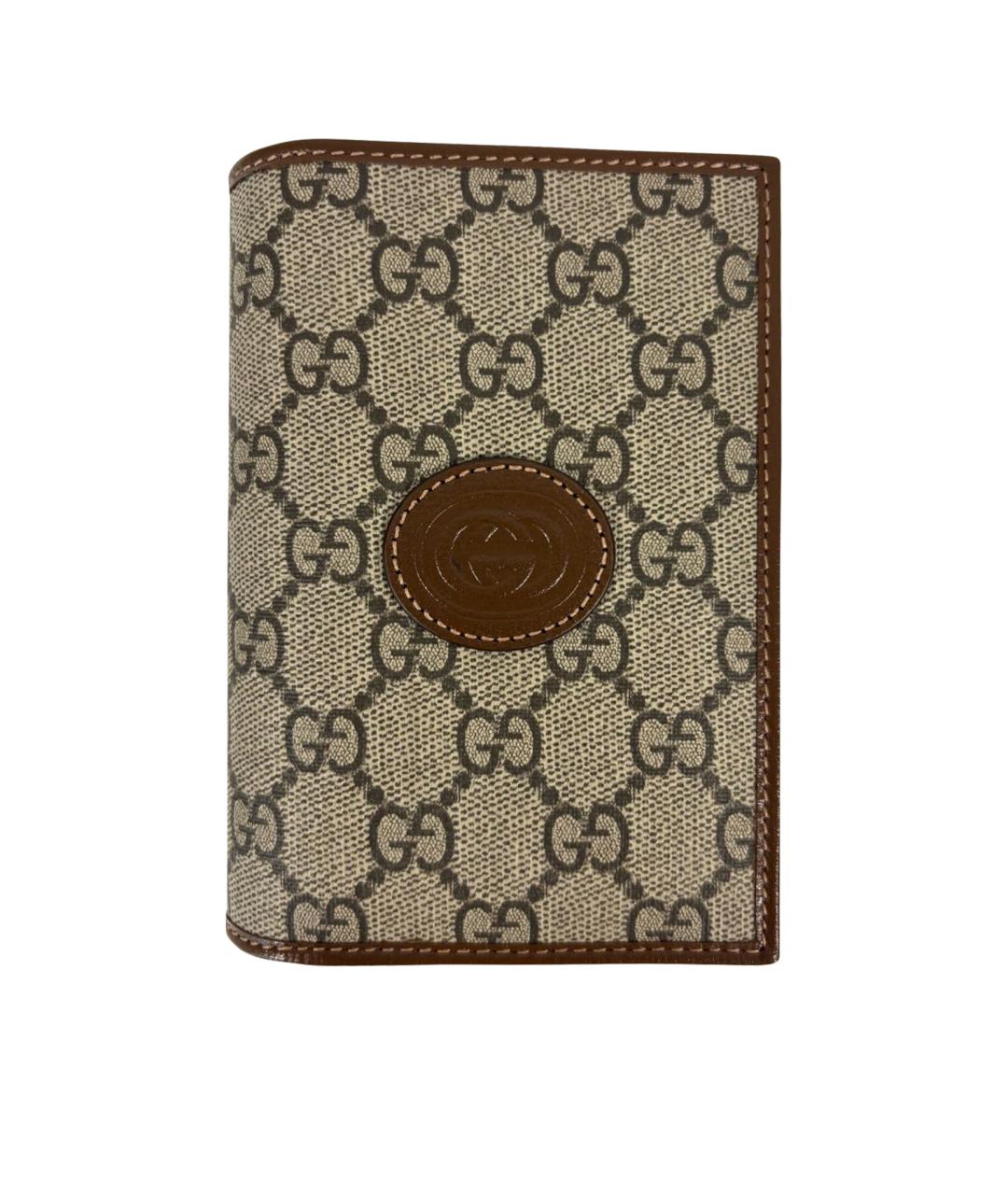 GUCCI Бежевый кожаный кардхолдер, фото 1