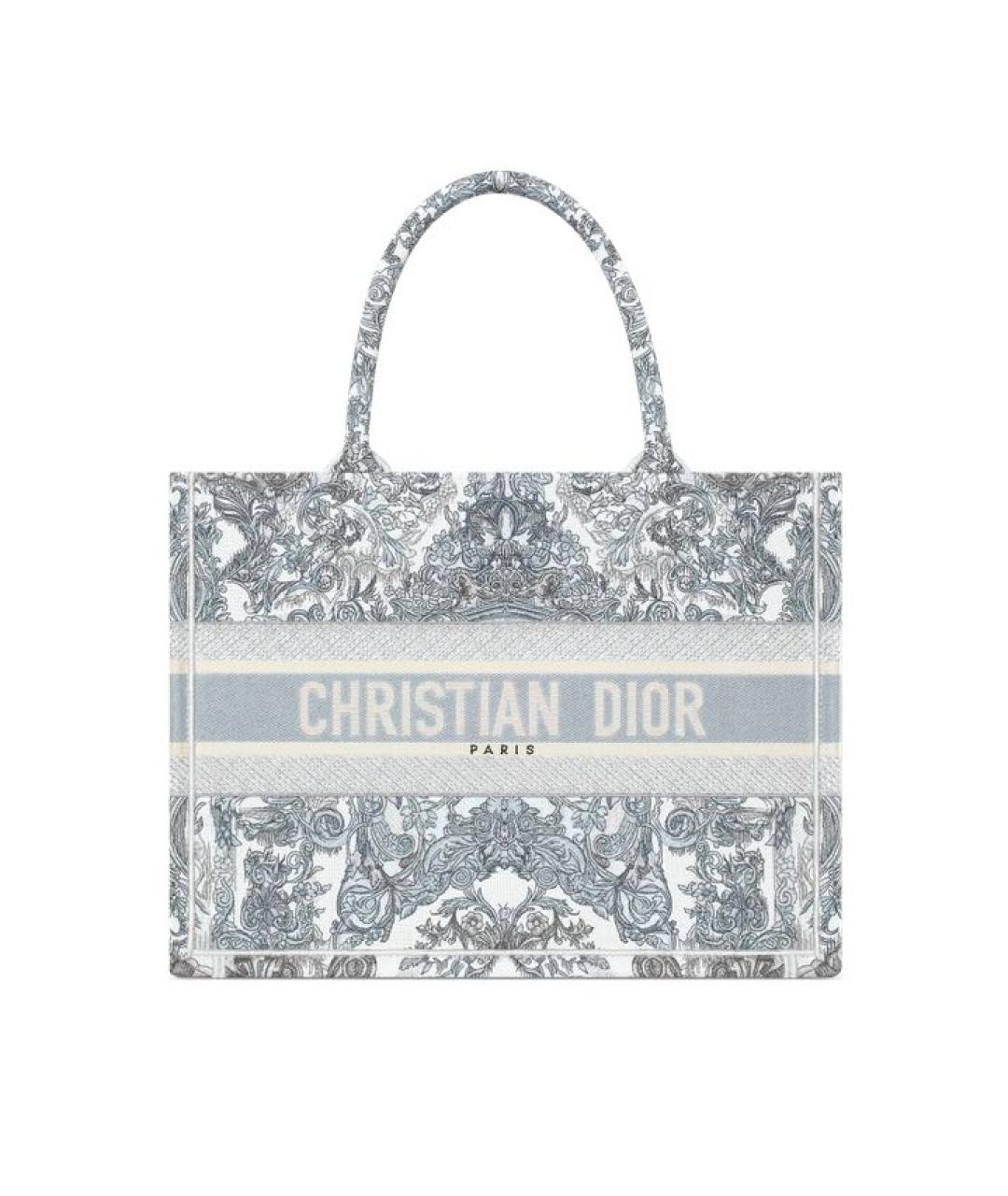 CHRISTIAN DIOR Голубая жаккардовая сумка тоут, фото 1