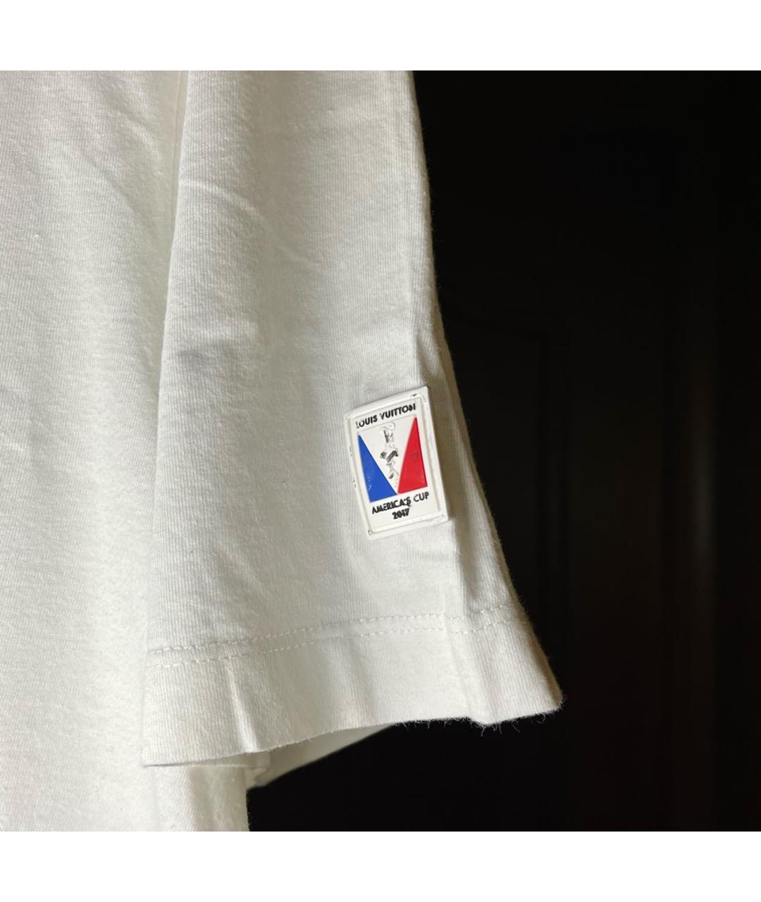 LOUIS VUITTON Белая хлопковая футболка, фото 4