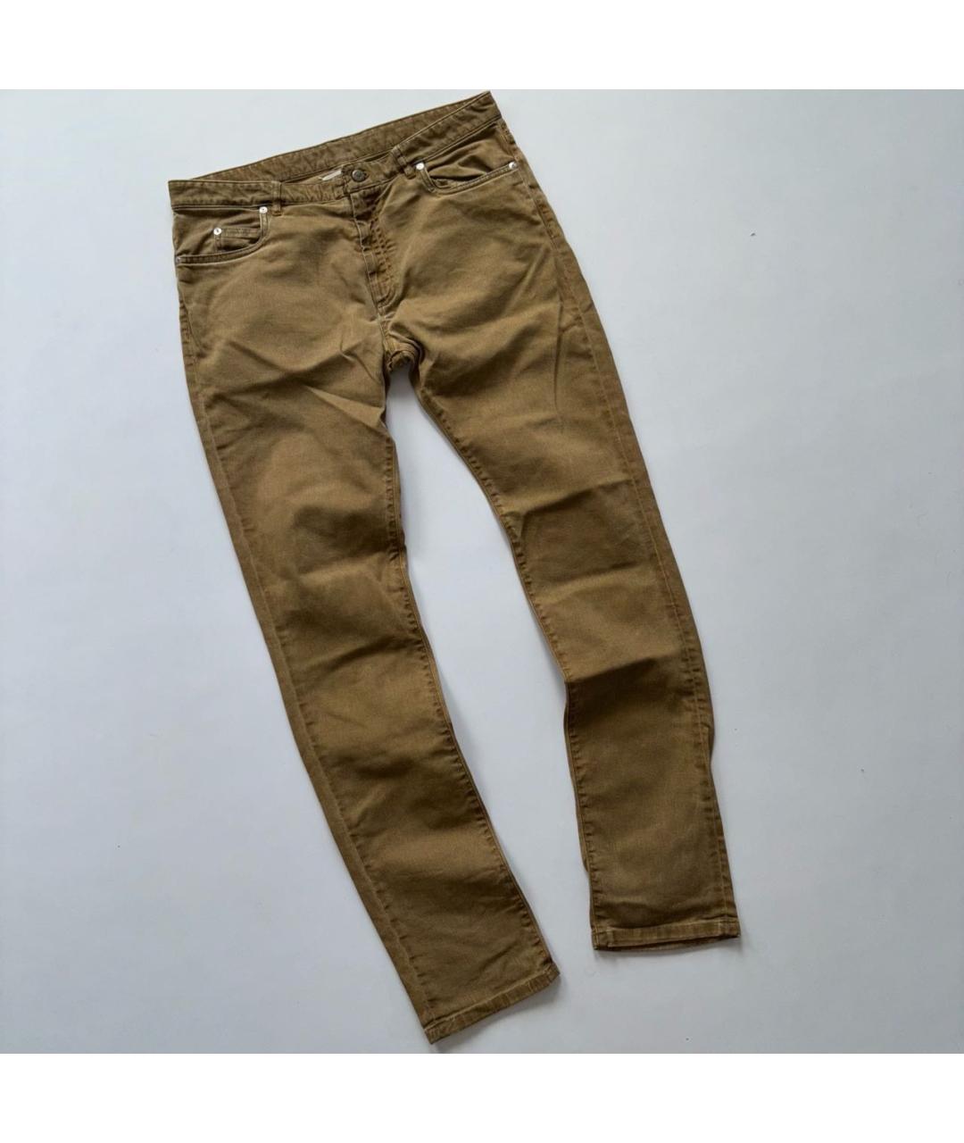 MAISON MARGIELA Горчичные хлопковые брюки чинос, фото 8